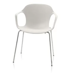 Fritz Hansen - Nap Fauteuil KS60, Melk Wit/verchroomd