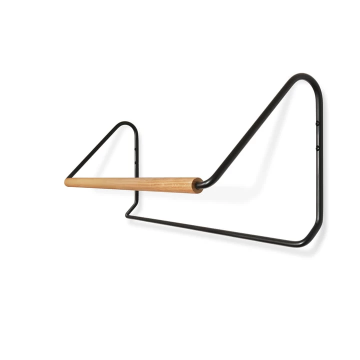 Vonbox - Onda Wandkapstok, Eiken Geolied / Zwart 1 Vonbox - Onda Wandkapstok, Eiken Geolied / Zwart