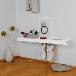 Vonbox - Schoenenrek Hang On, Wit (RAL 9016) -Meubilair Verkoopwinkel vonbox Schuhregal Hang On weiss RAL 9016 Situation 1