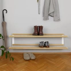 Vonbox - Schoenrek Stixx Wall, Wit / Essen -Meubilair Verkoopwinkel vonbox Schuhregal Stixx Wall Ambiente 2
