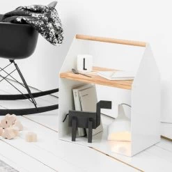 Yunic Tiny Haus - Bijzettafel, Wit -Meubilair Verkoopwinkel yunic Tiny House Beistelltisch weiss Eiche Situation